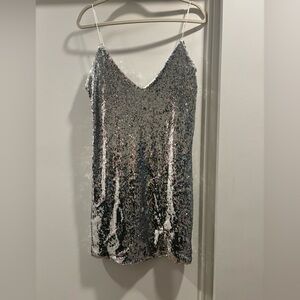 Silver Sequin Dress